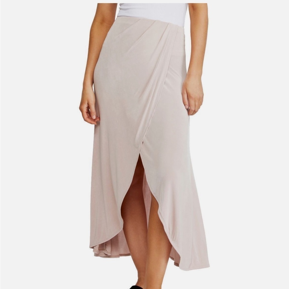 FREE PEOPLE Women's Dusty Dogwood Smoke & Mirrors Pull On Faux Wrap Skirt XS - Picture 4 of 15
